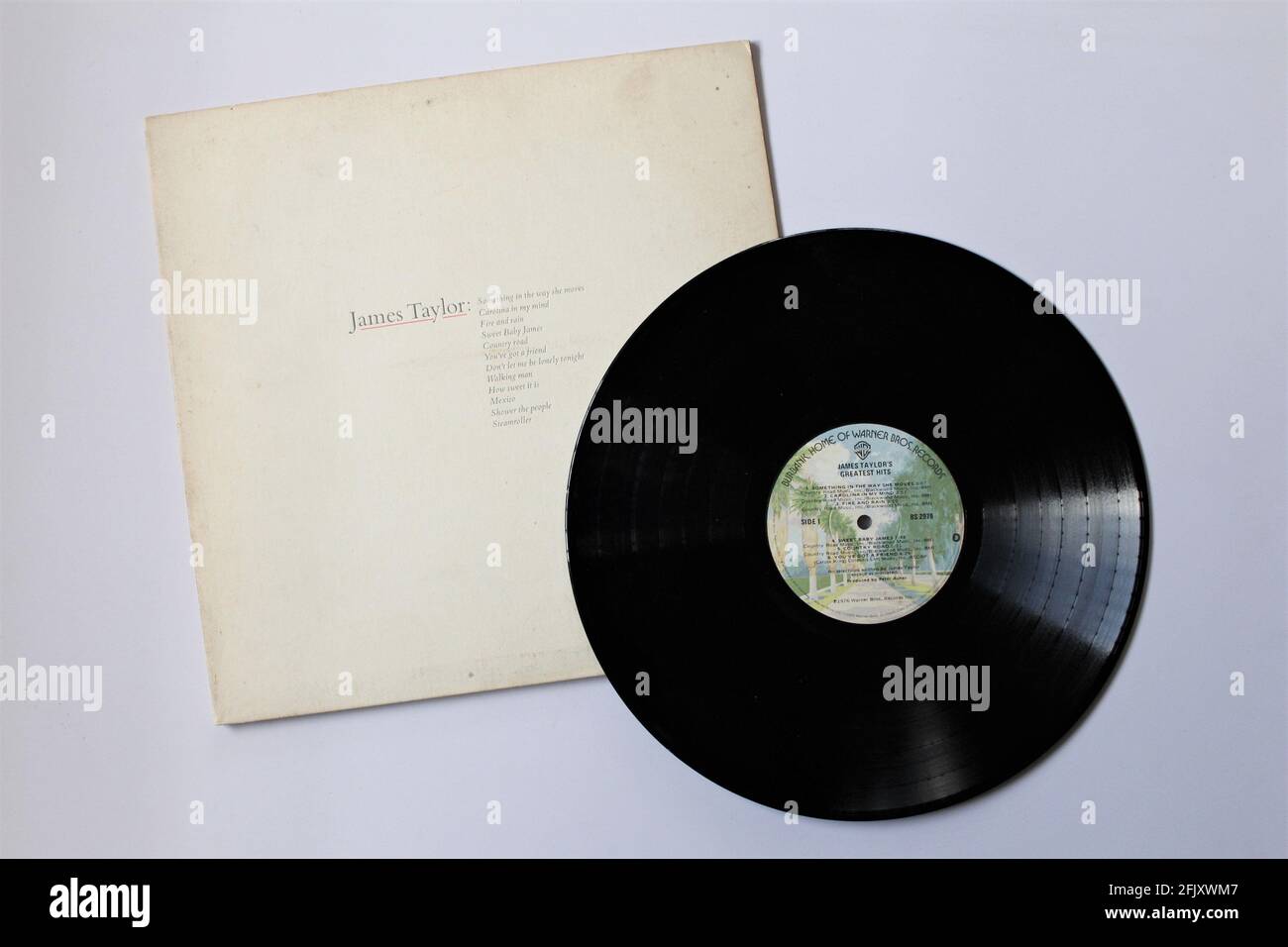 Pop rock and soft rock artist, James Taylor music album on vinyl record LP  disc. Titled: Greatest Hits Stock Photo - Alamy