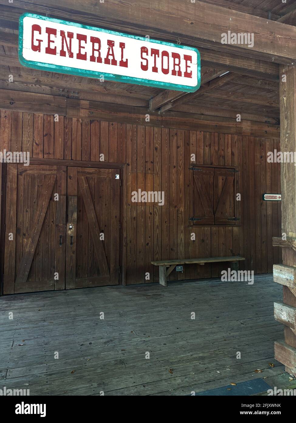 A closed old general store in a small town in St. Augustine, Florida no longer open to the public. Stock Photo