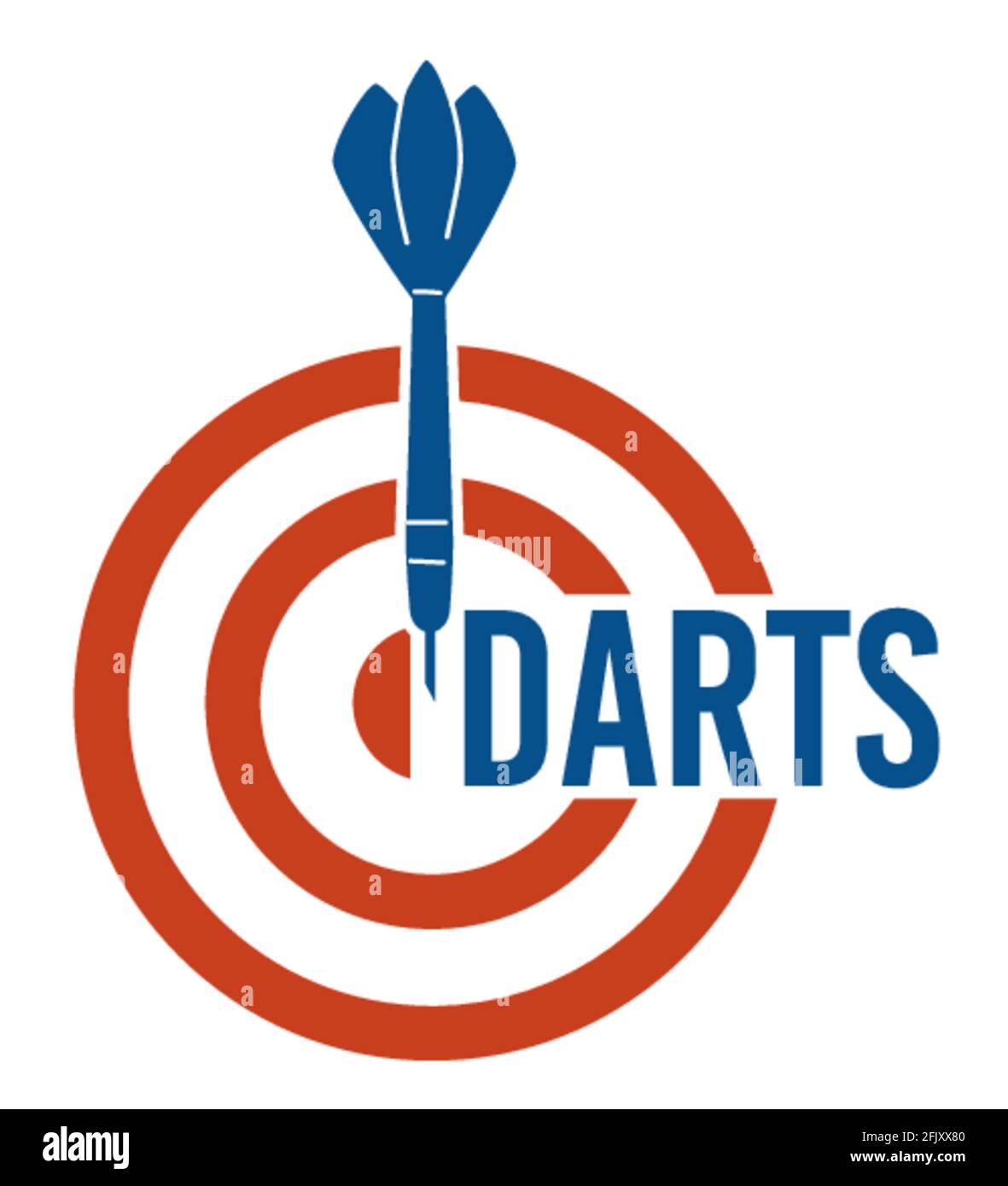 Dartboard, playing darts game, target with aim Stock Vector