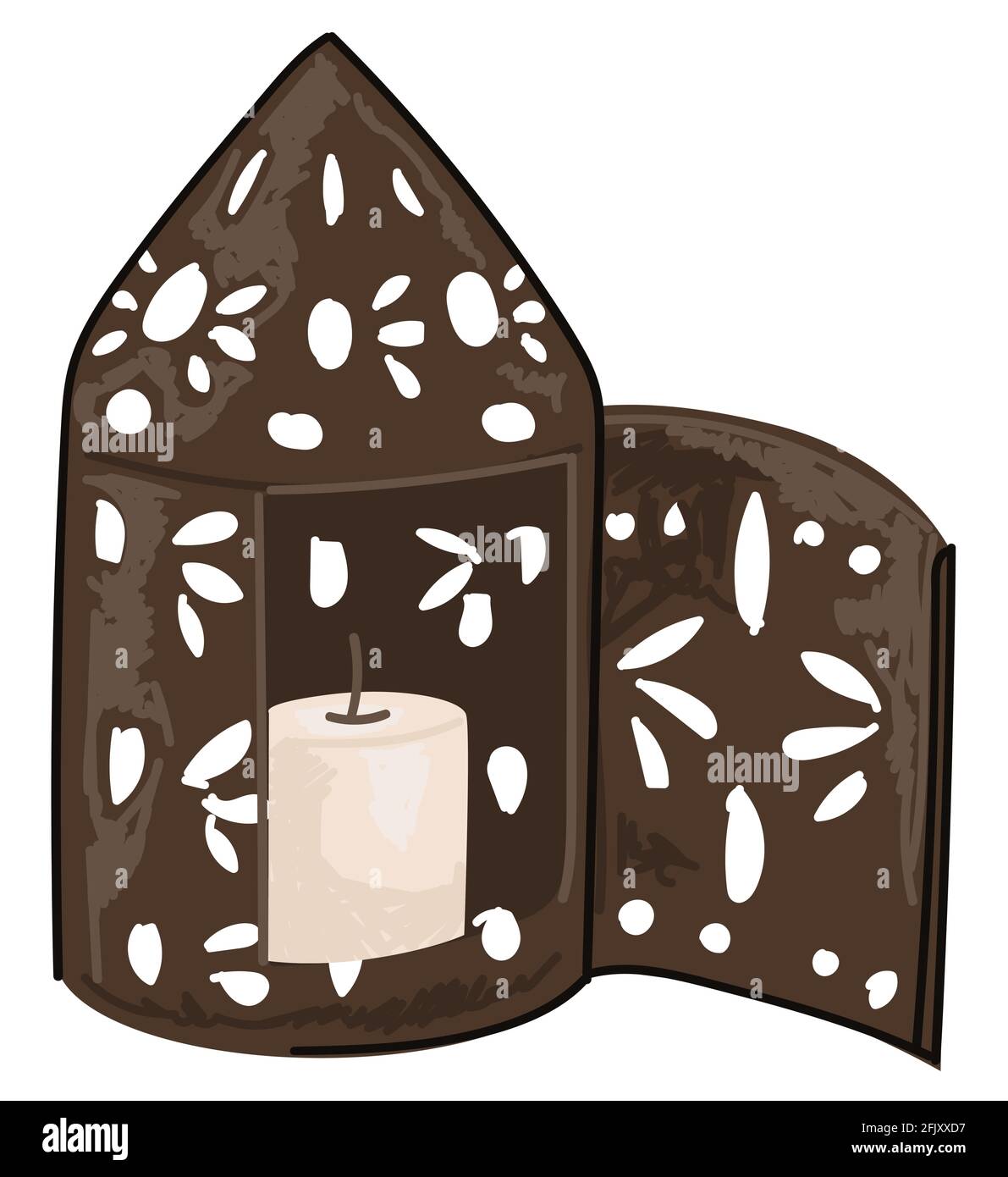 Ancient decorative light, ornaments and candle Stock Vector