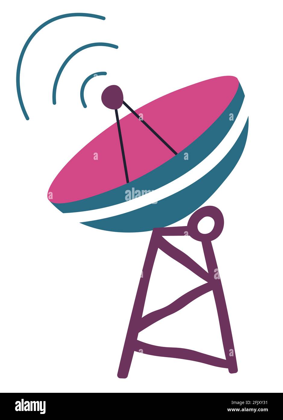 Artificial satellite for telecommunication network Stock Vector
