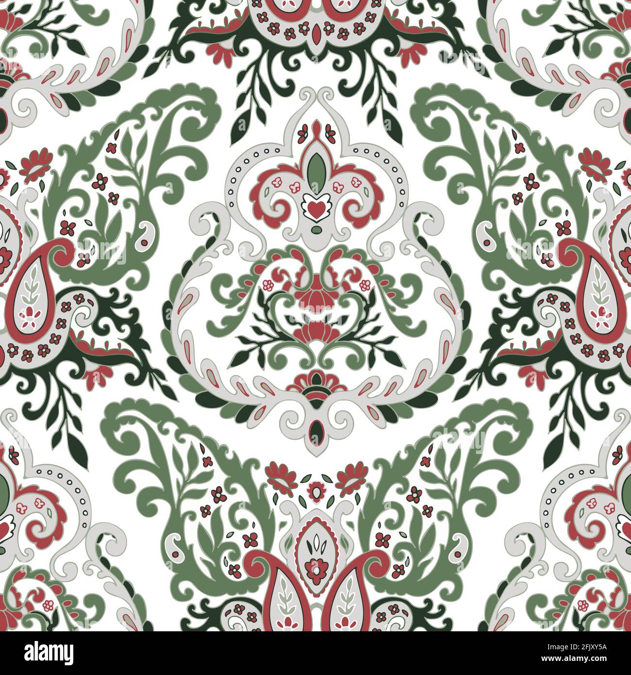 Floral leaves and spring branches seamless pattern Stock Vector