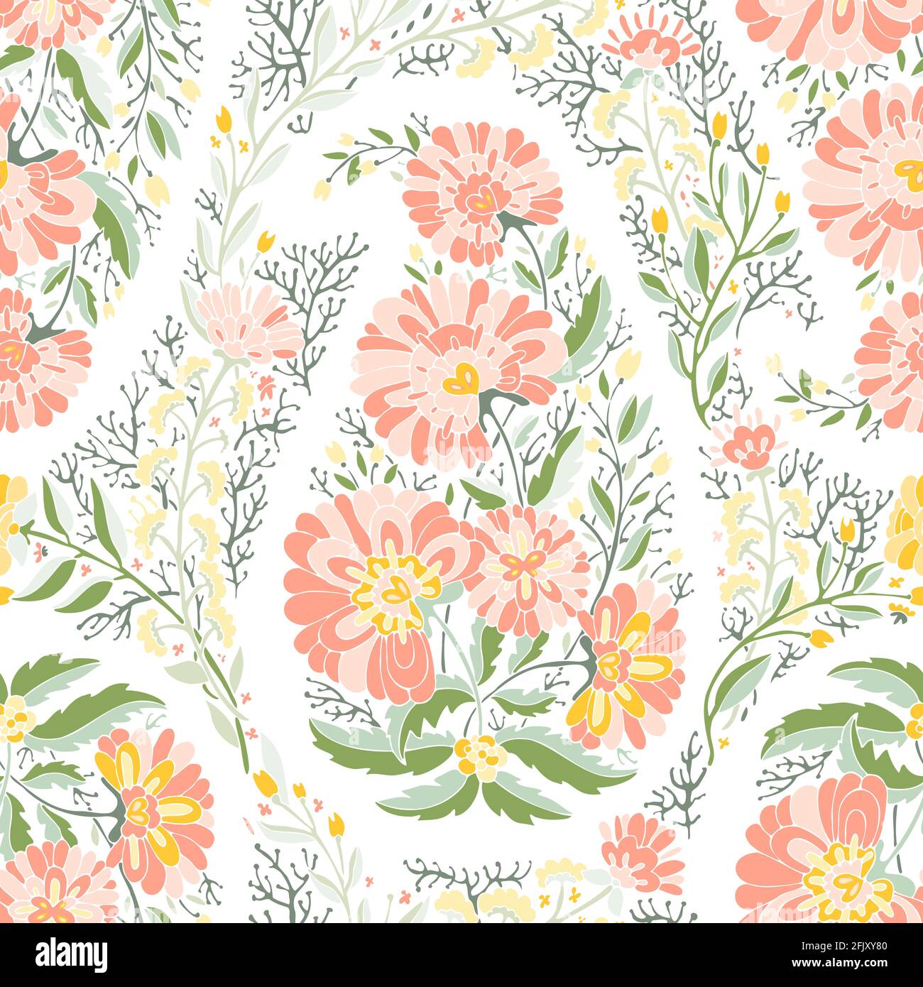 Florist composition with roses or blooming flower Stock Vector
