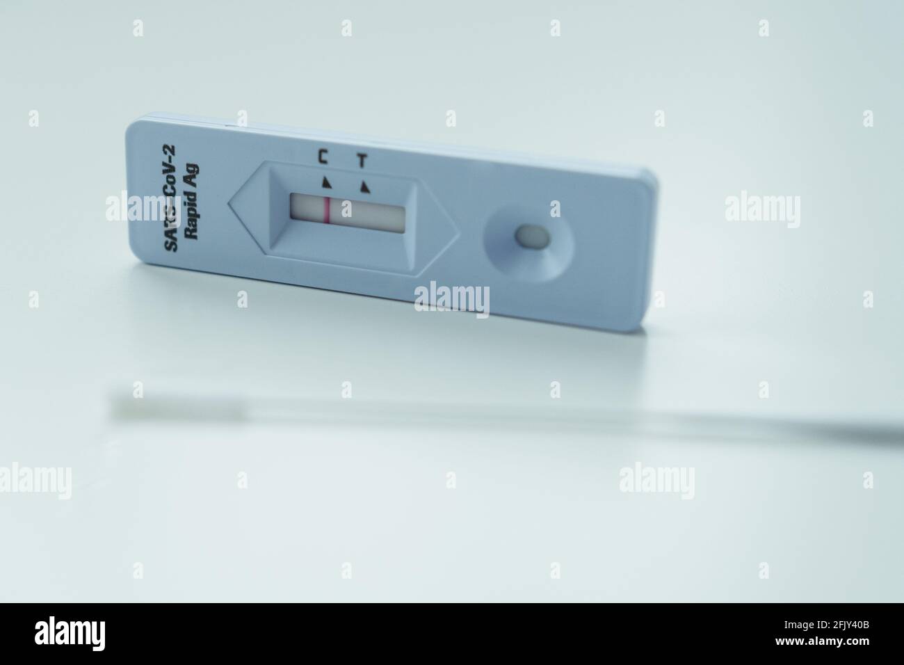 Negative SARS-CoV-2 Rapid Antigen Test Stock Photo