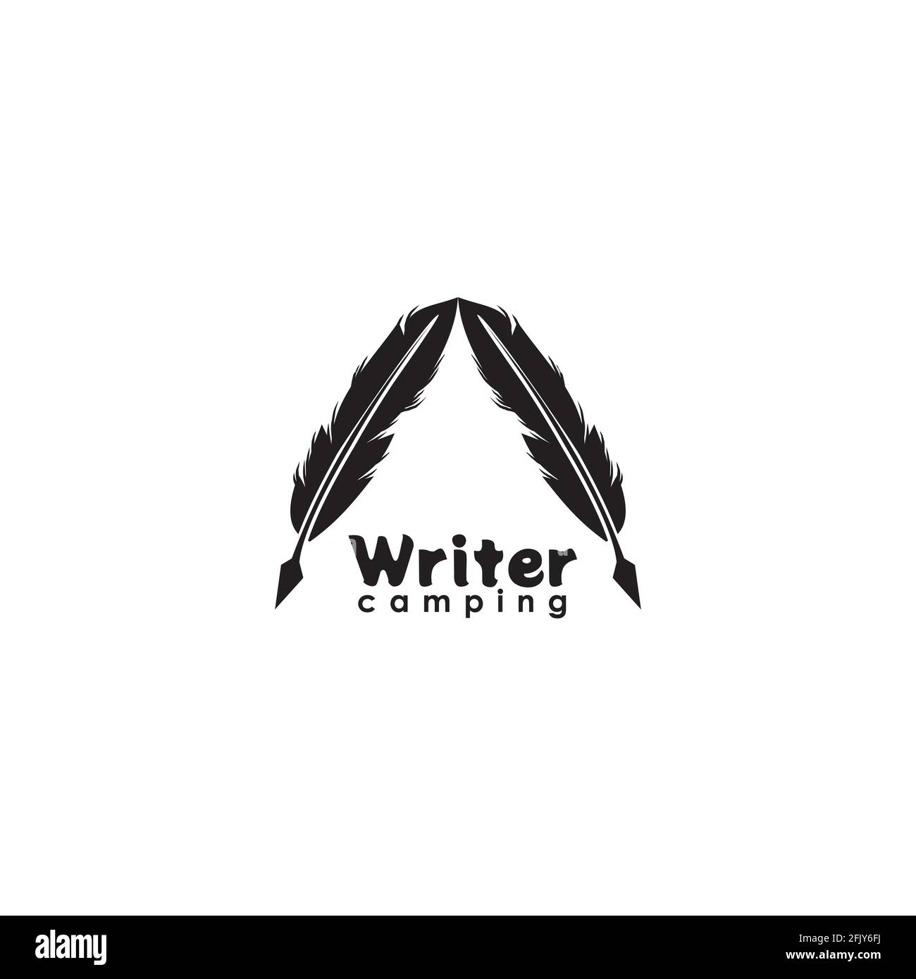 Writer camp logo design vector template Stock Vector