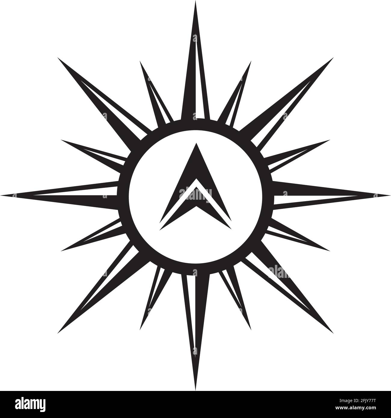 Compass icon logo design vector template Stock Vector