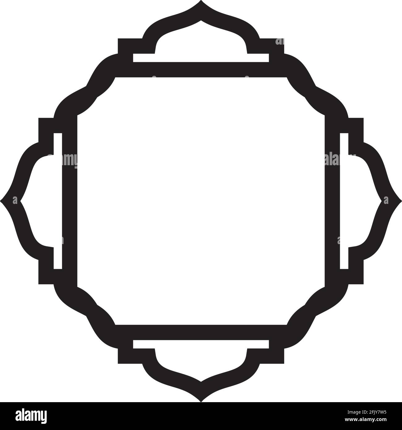 Islamick border background logo design vector template Stock Vector