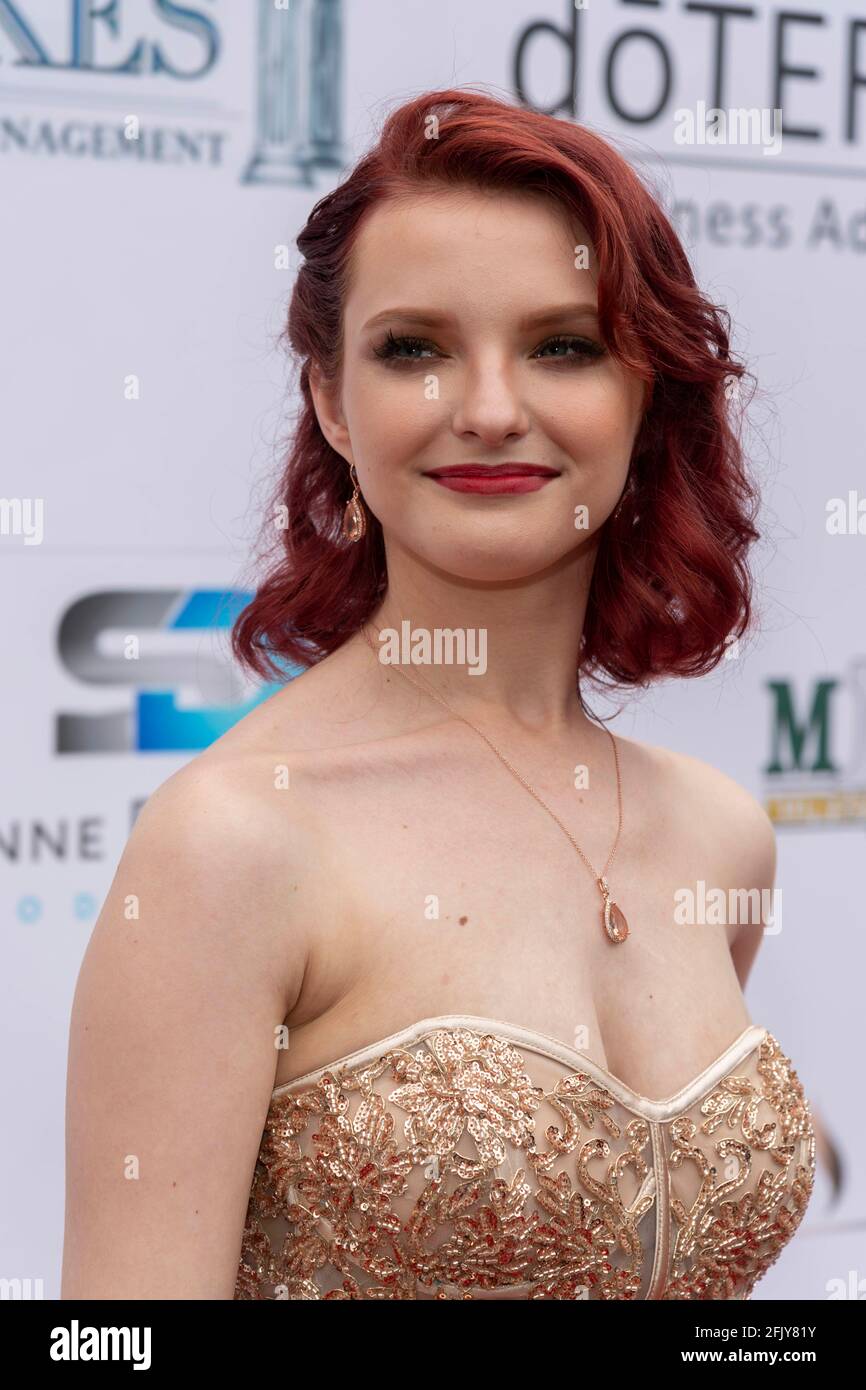 Madison Ekstrand attends Suzanne DeLaurentiis Productions presents a Pre-Oscars Luncheon Gala and Gifting Suite to benefit Operation Hollywood at Univ Stock Photo