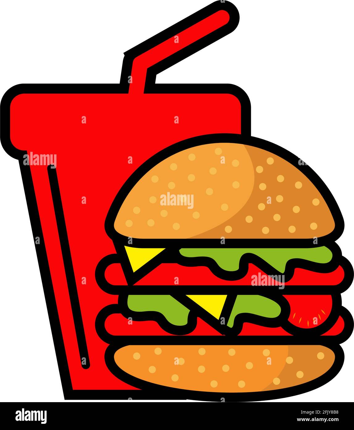 Burger and soft drink logo design vector template Stock Vector Image \u0026 Art  - Alamy, image size:1147x1390