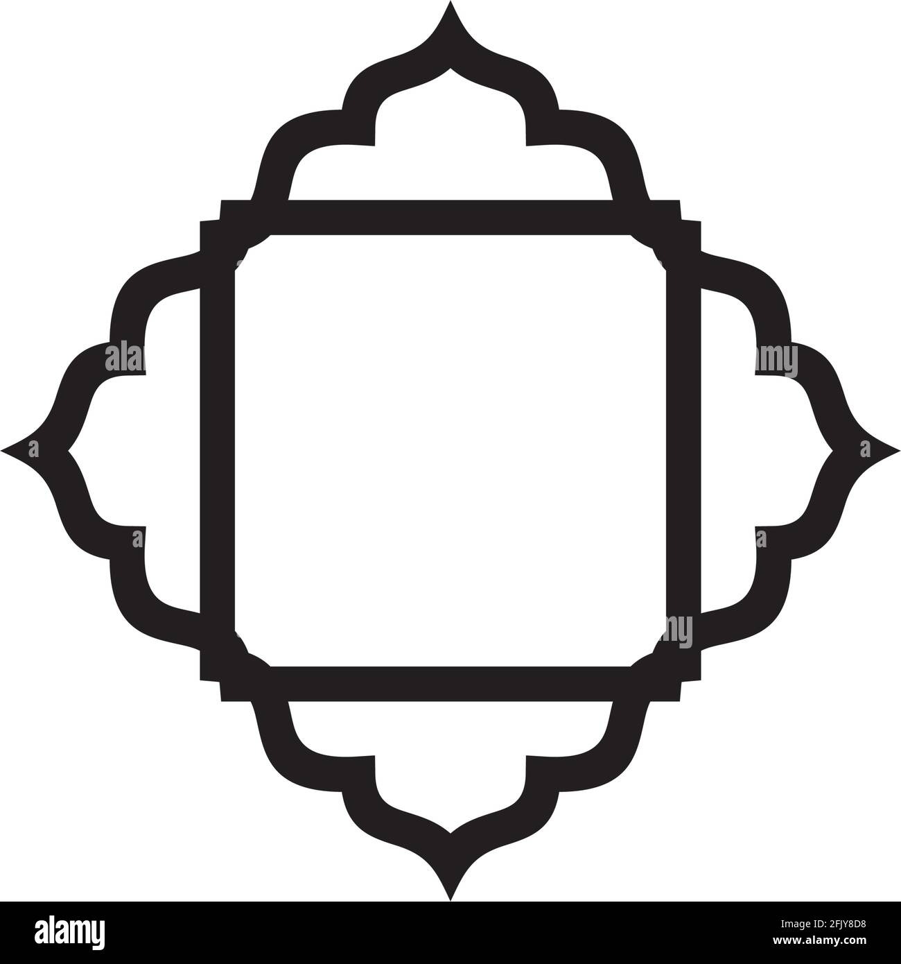 Islamick border background logo design vector template Stock Vector