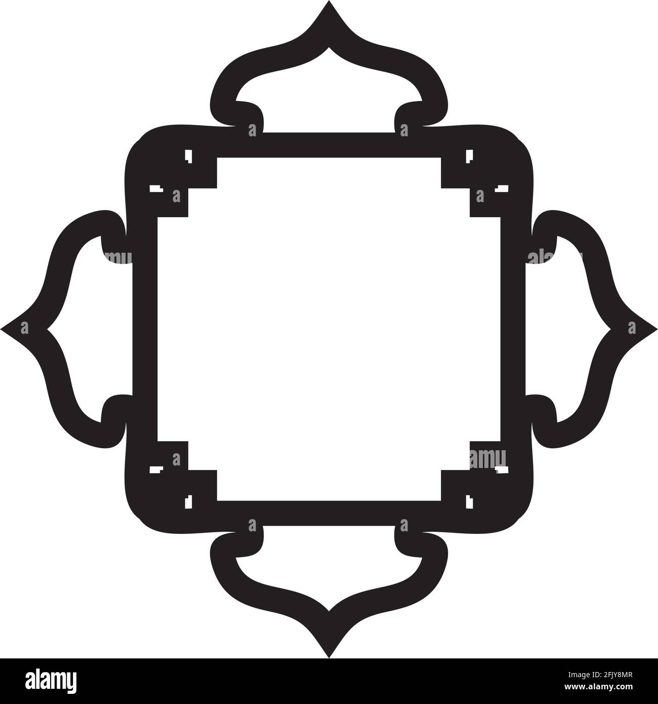 Islamick border background logo design vector template Stock Vector