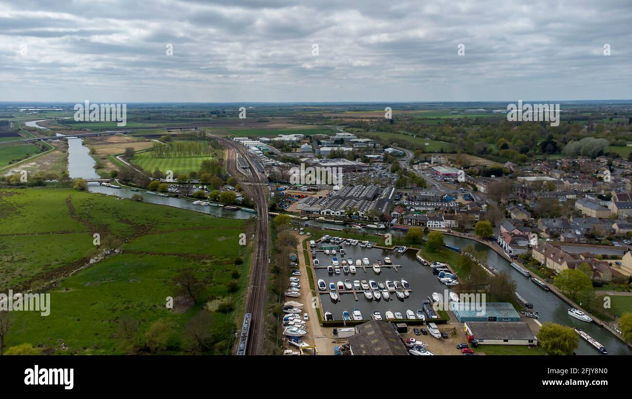 The River Great Ouse passing through the town of Ely in Cambridgeshire