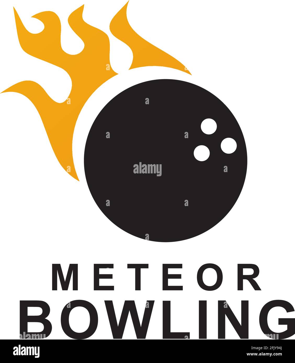 Meteor bowling logo design vector template Stock Vector