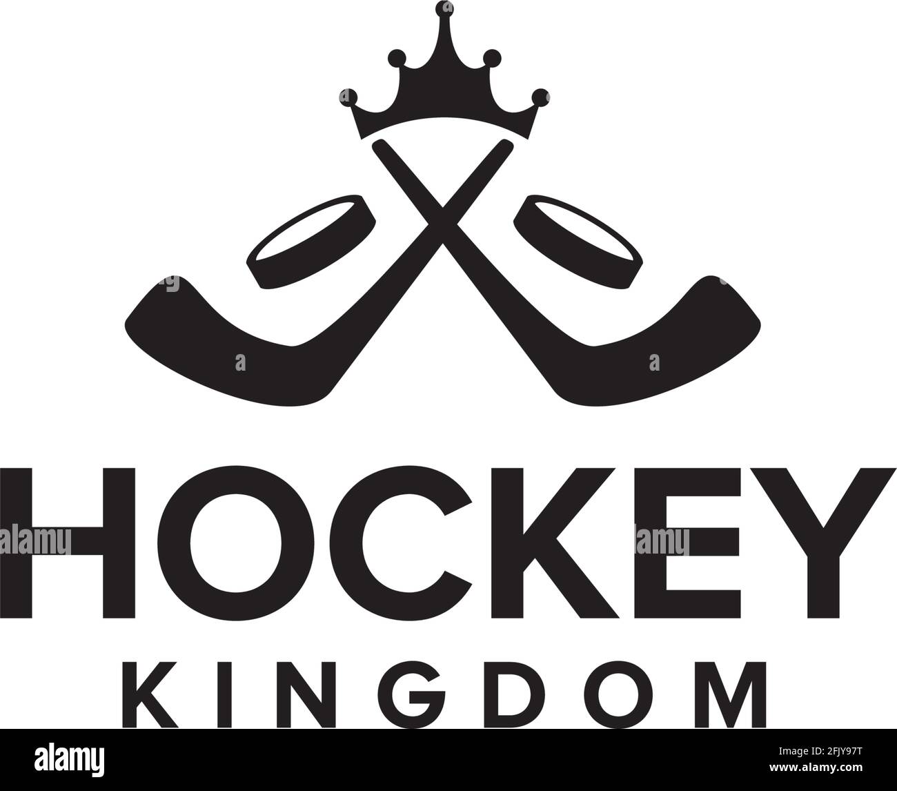 Hockey kingdom logo design vector template Stock Vector