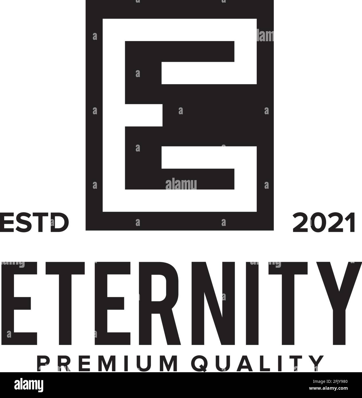 E letter square logo design vector template Stock Vector