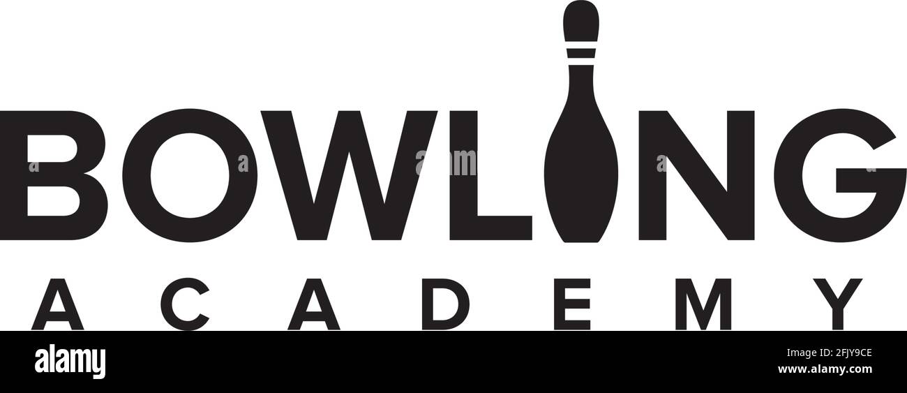 Bowling academy logo design vector template Stock Vector