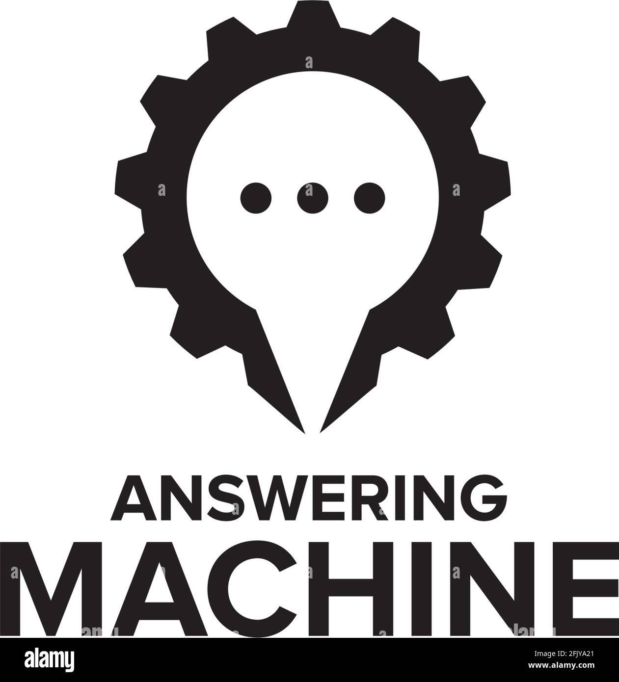 Answering machine logo design vector template Stock Vector