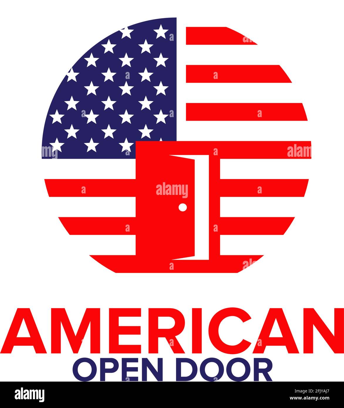 American door logo design vector template Stock Vector