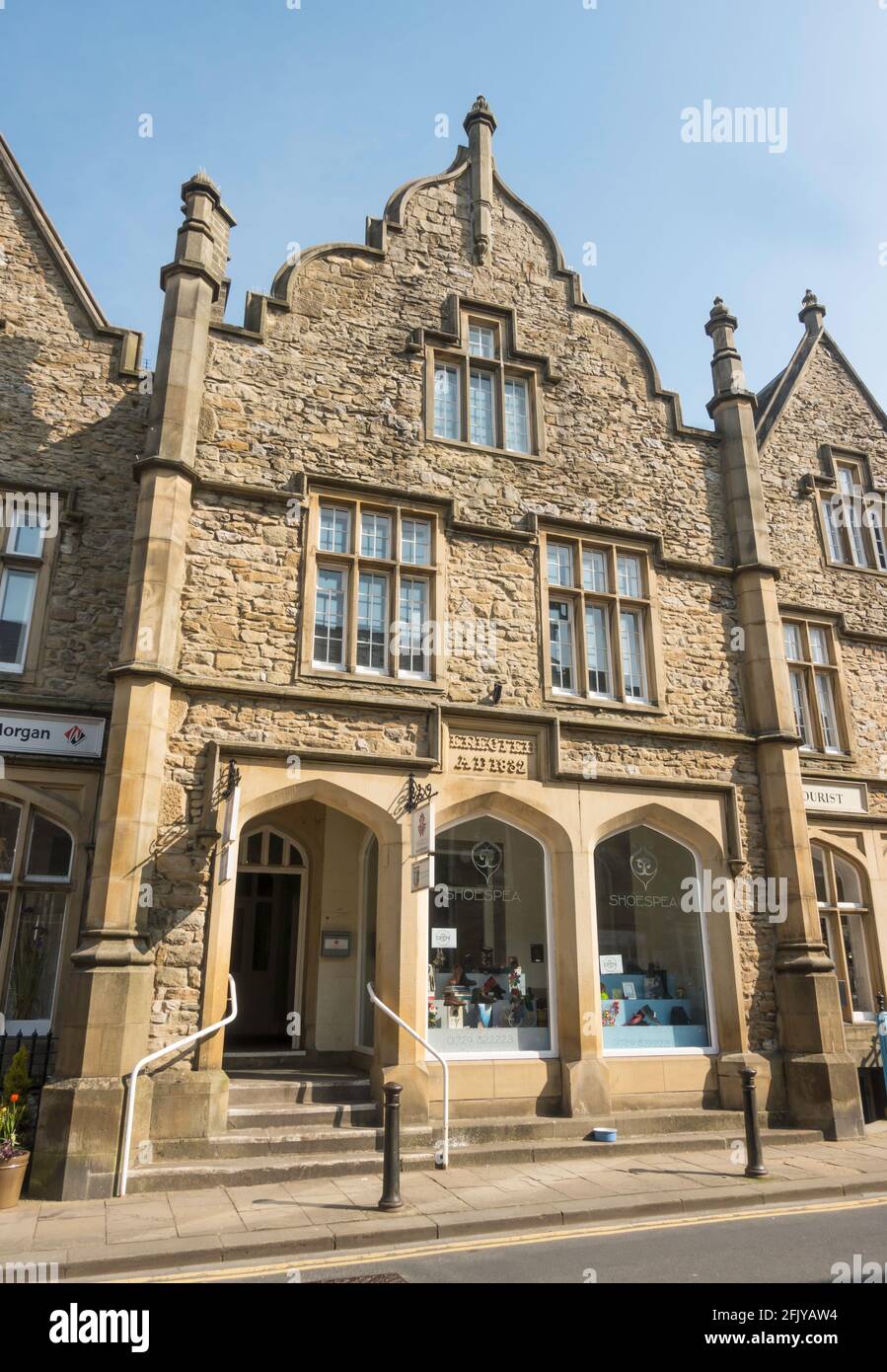 The town hall building in Settle, Yorkshire, England, UK Stock Photo