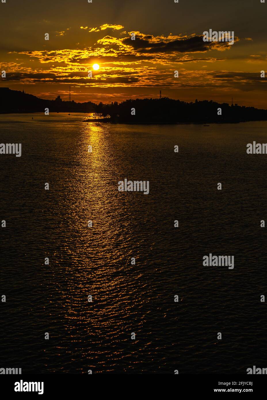 Kyiv Ukraine 07 11 2020 View of the Dnieper river in Kyiv Ukraine