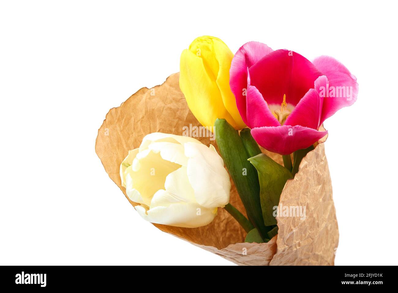 Bouquet of tulips isolated on white background Stock Photo - Alamy