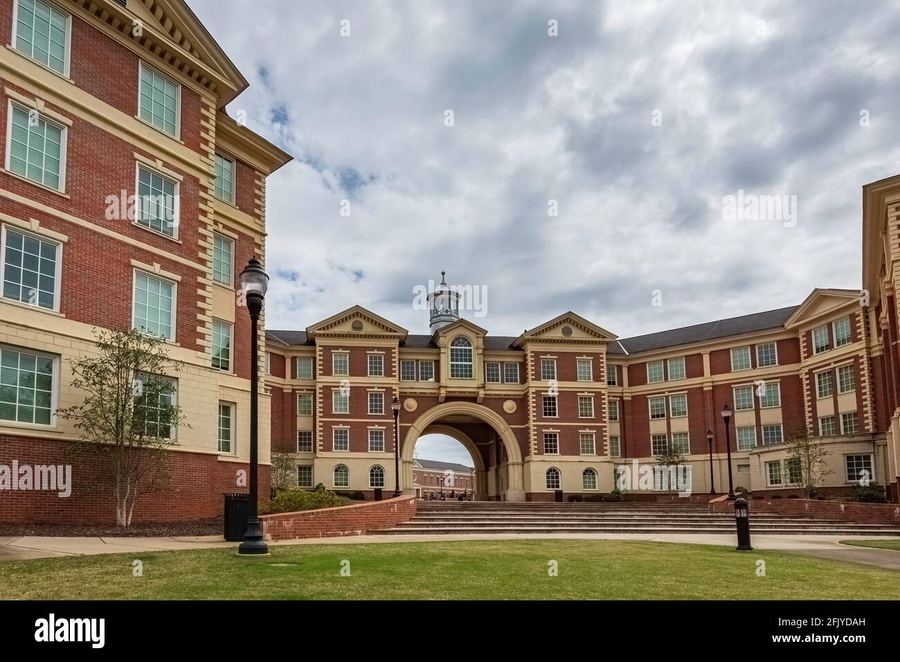 Troy, Alabama, USA-March 20, 2021: View of Rushing Hall on the campus of Troy University in Troy, Alabama. Troy University was founded in 1887. Stock Photo