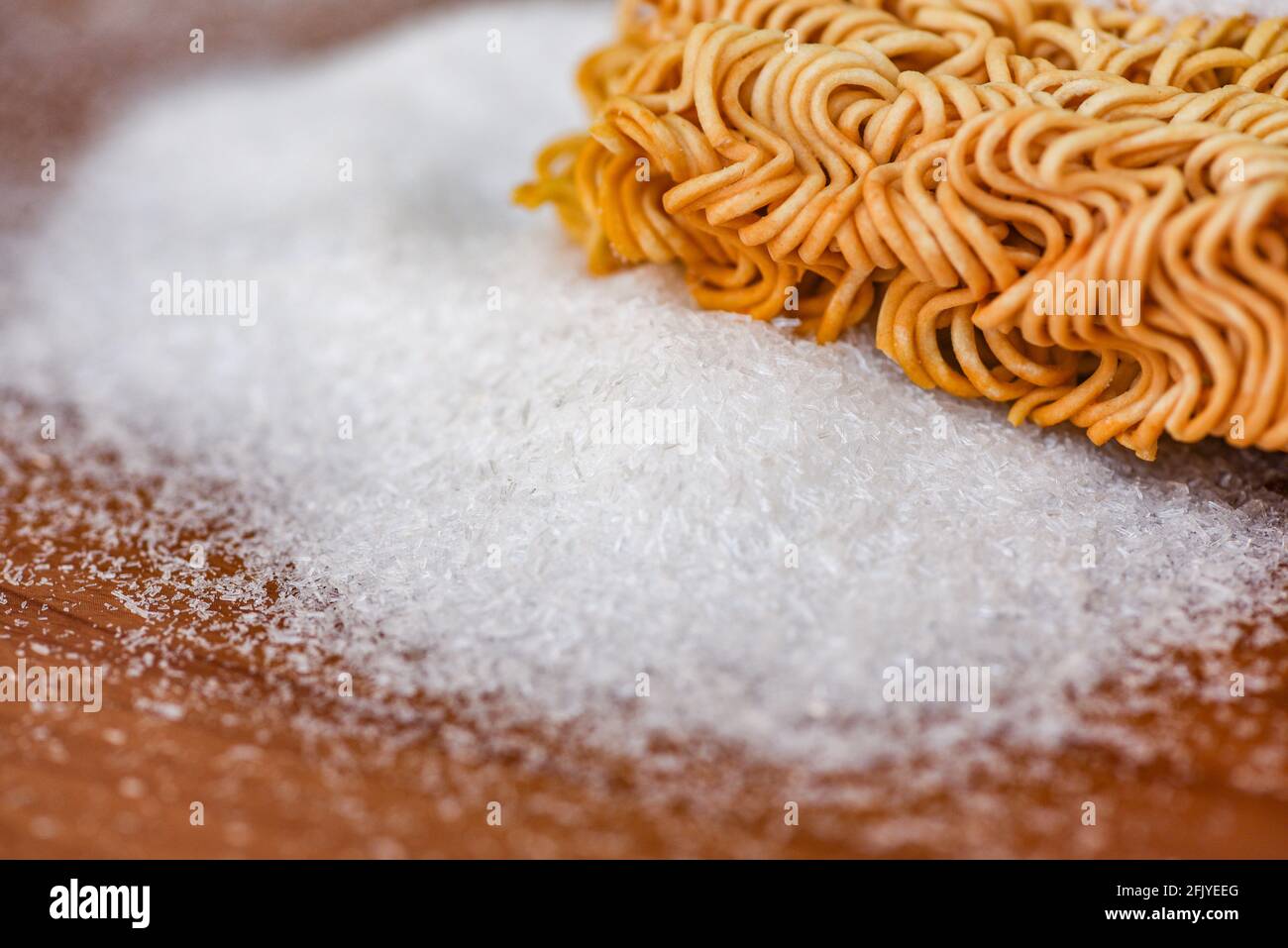 instant noodles on seasonings monosodium glutamate, Noodle thai junk food  or fast food diet unhealthy eat msg concept Stock Photo - Alamy