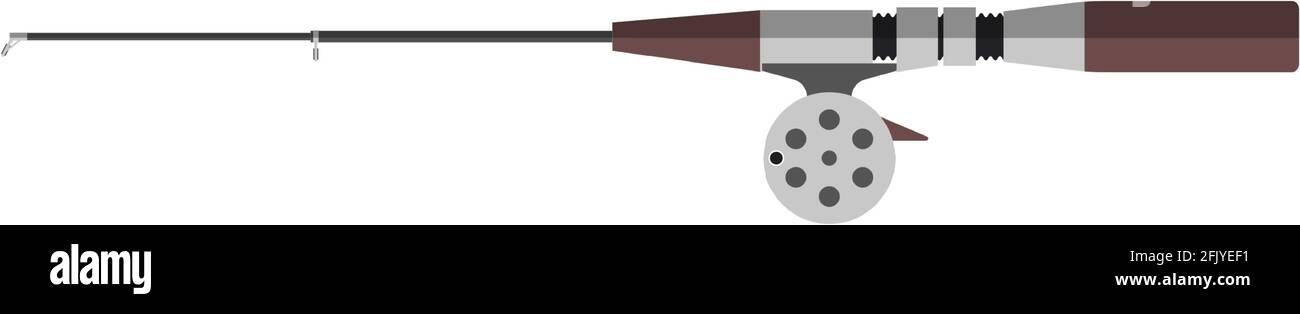 Vector fishing rod spinning icon illustration on white Stock Vector ...