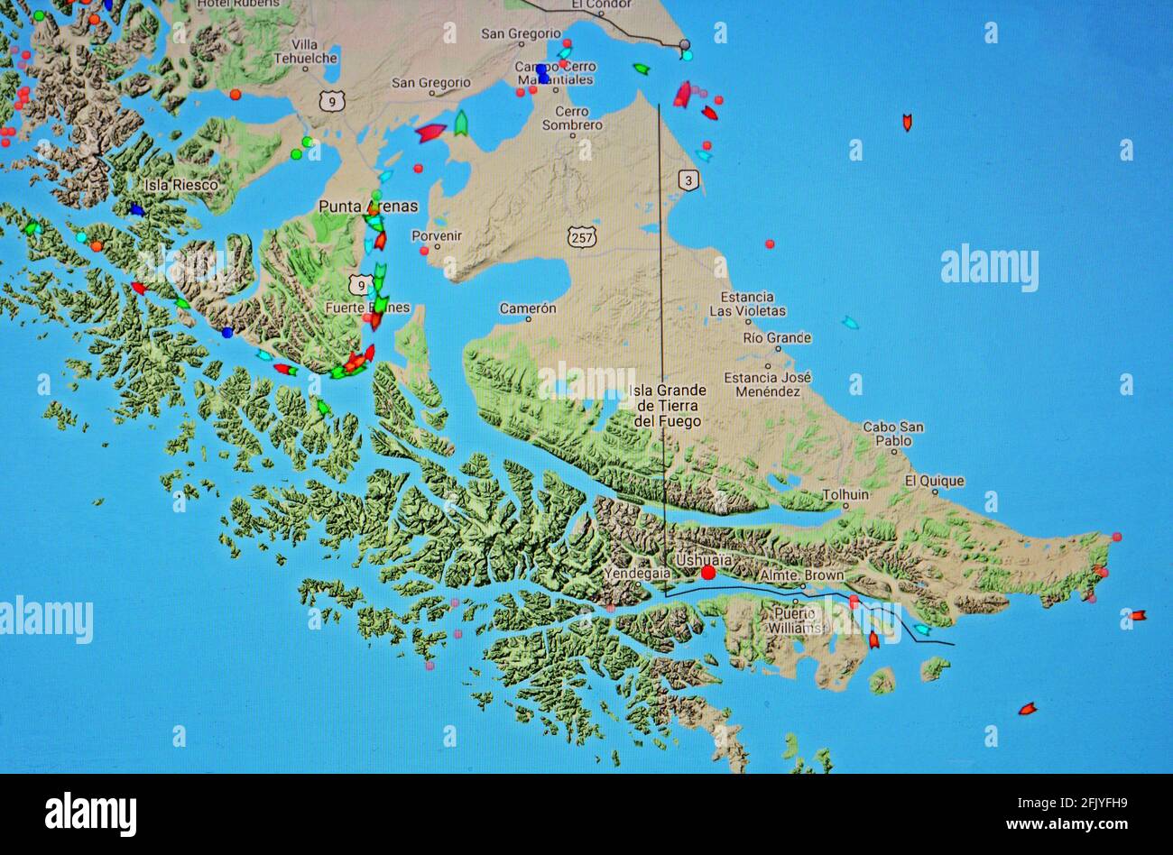 Strait of magellan map hi-res stock photography and images - Alamy