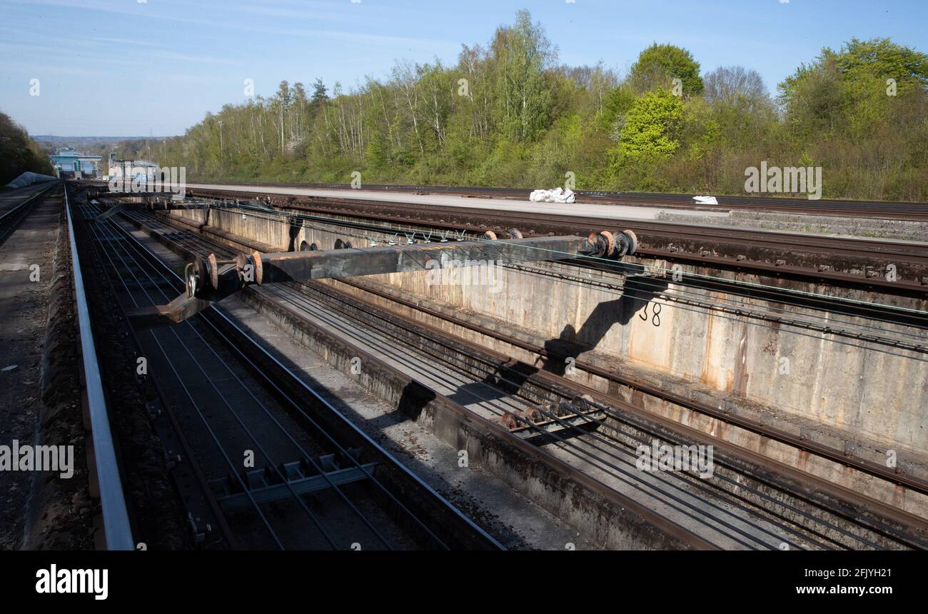 Illustration shows  the Ronquieres Inclined Plane on the Brussels-Charleroi Canal, Monday 26 April 2021. BELGA PHOTO BENOIT DOPPAGNE Stock Photo