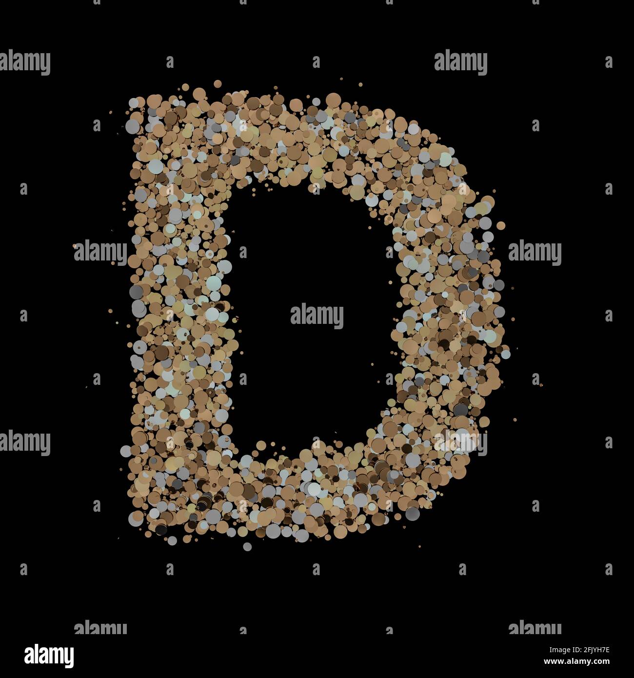 Light gold letter D on the background. 3D rendering Stock Photo - Alamy