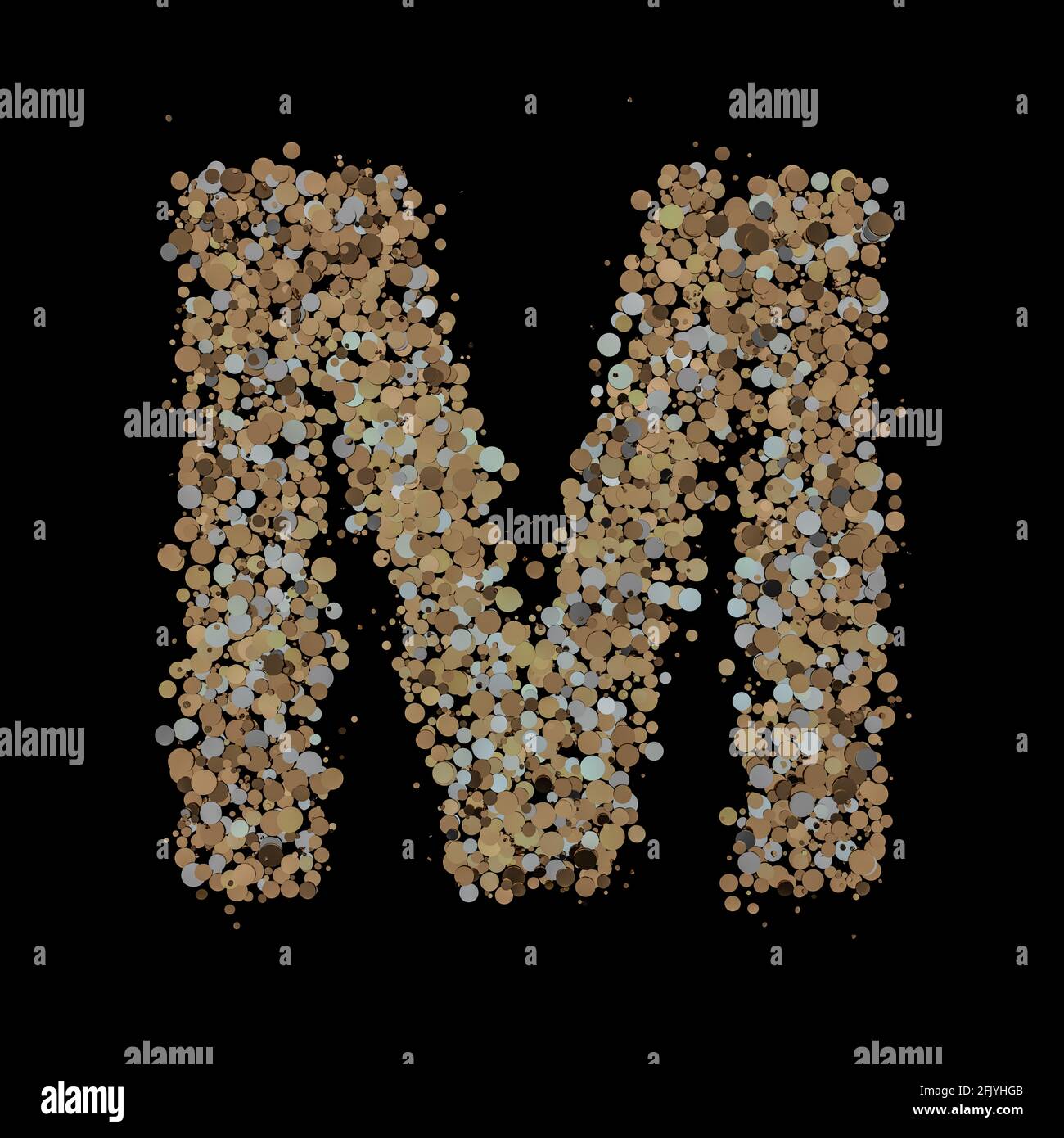 Light gold letter M on the background. 3D rendering Stock Photo - Alamy