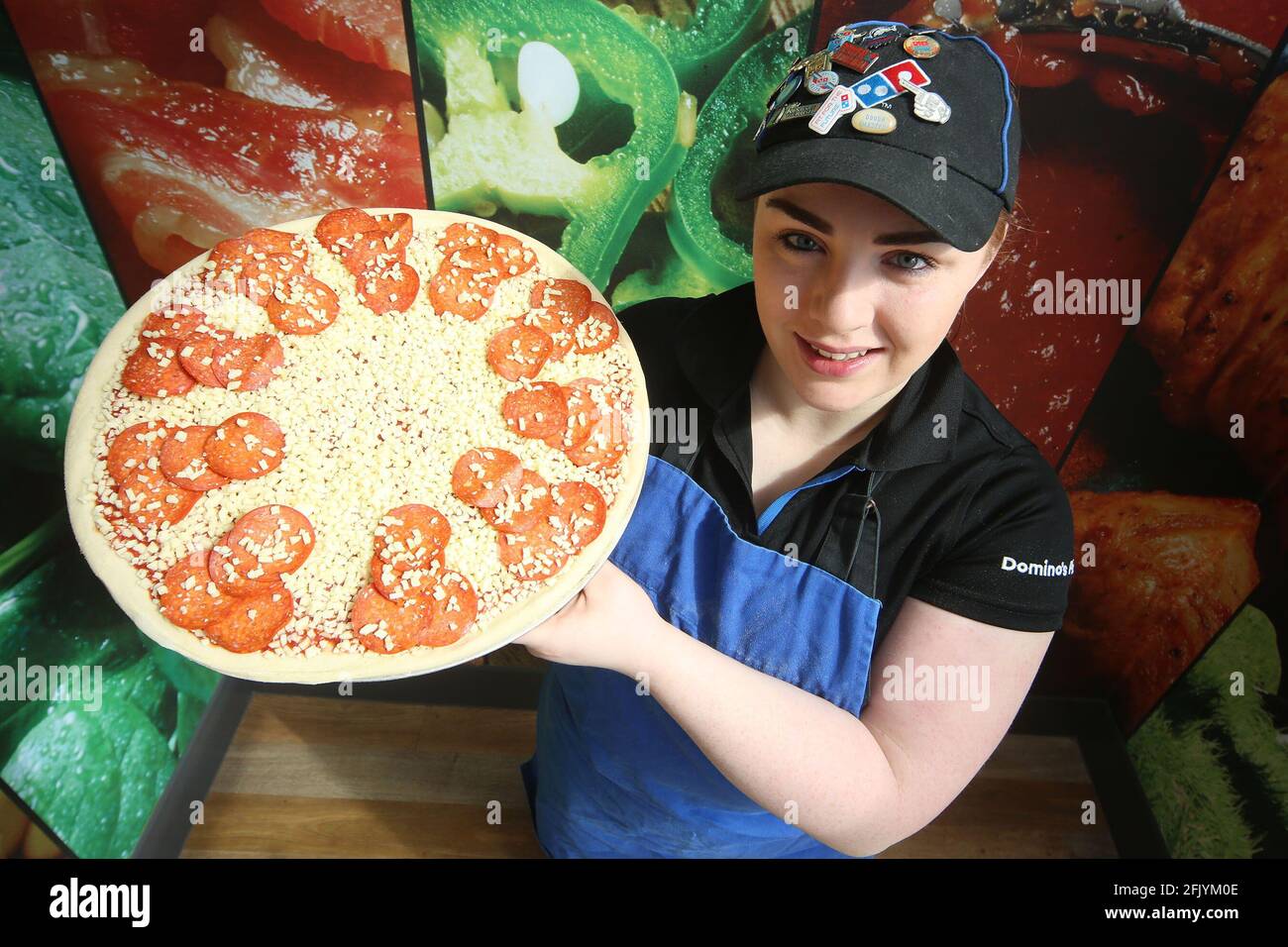 Claire Sharp voted best manager in Domino's Pizza Chain at the Ayr shop,  Ayrshire, Scotland, UK Stock Photo - Alamy