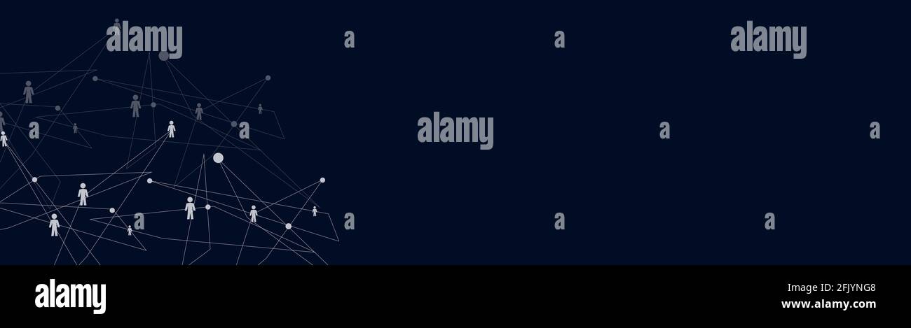 Human Connections on the dark blue background Stock Photo - Alamy