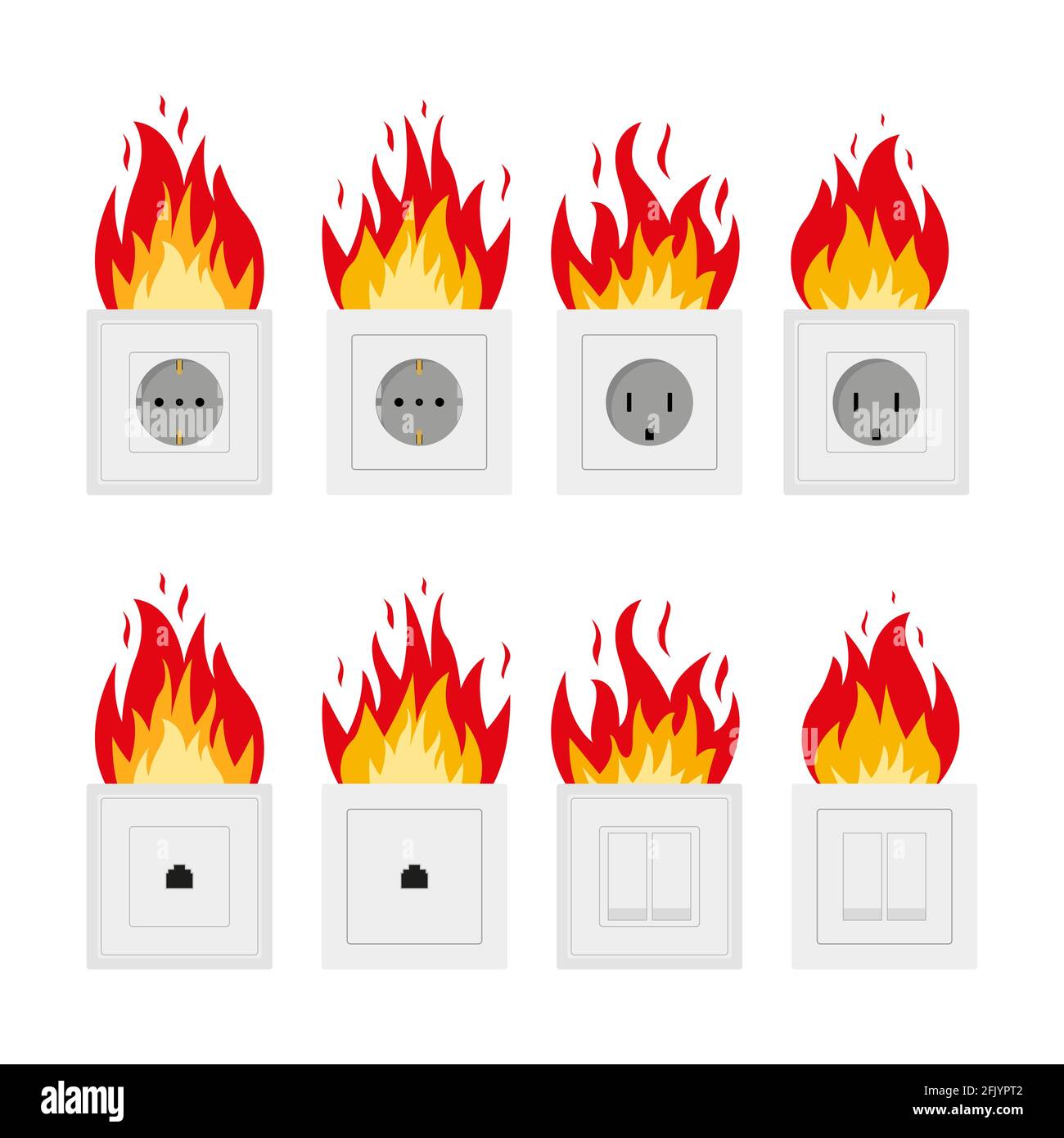 House electrical fire hazard Cut Out Stock Images & Pictures - Alamy