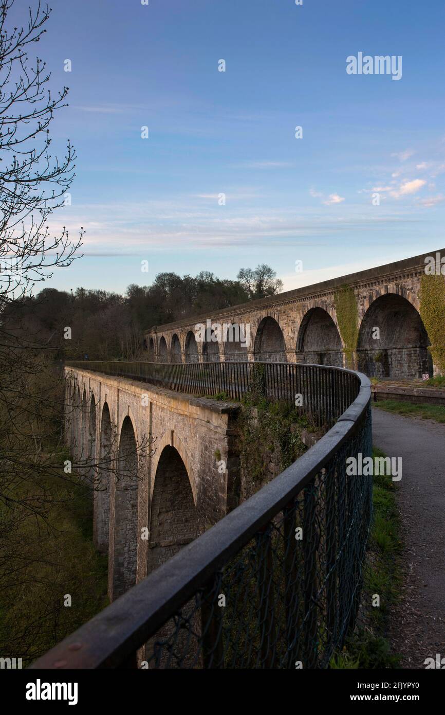 Chirk Aqueduct And Viaduct On The Llangollen Canal On The Border Of chirk-aqueduct-and-viaduct-on-the-llangollen-canal-on-the-border-of