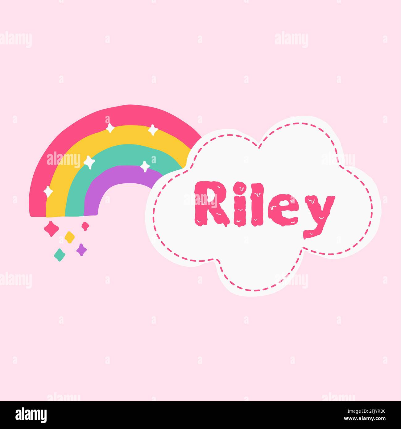 Riley girls name decorative lettering type design Stock Vector