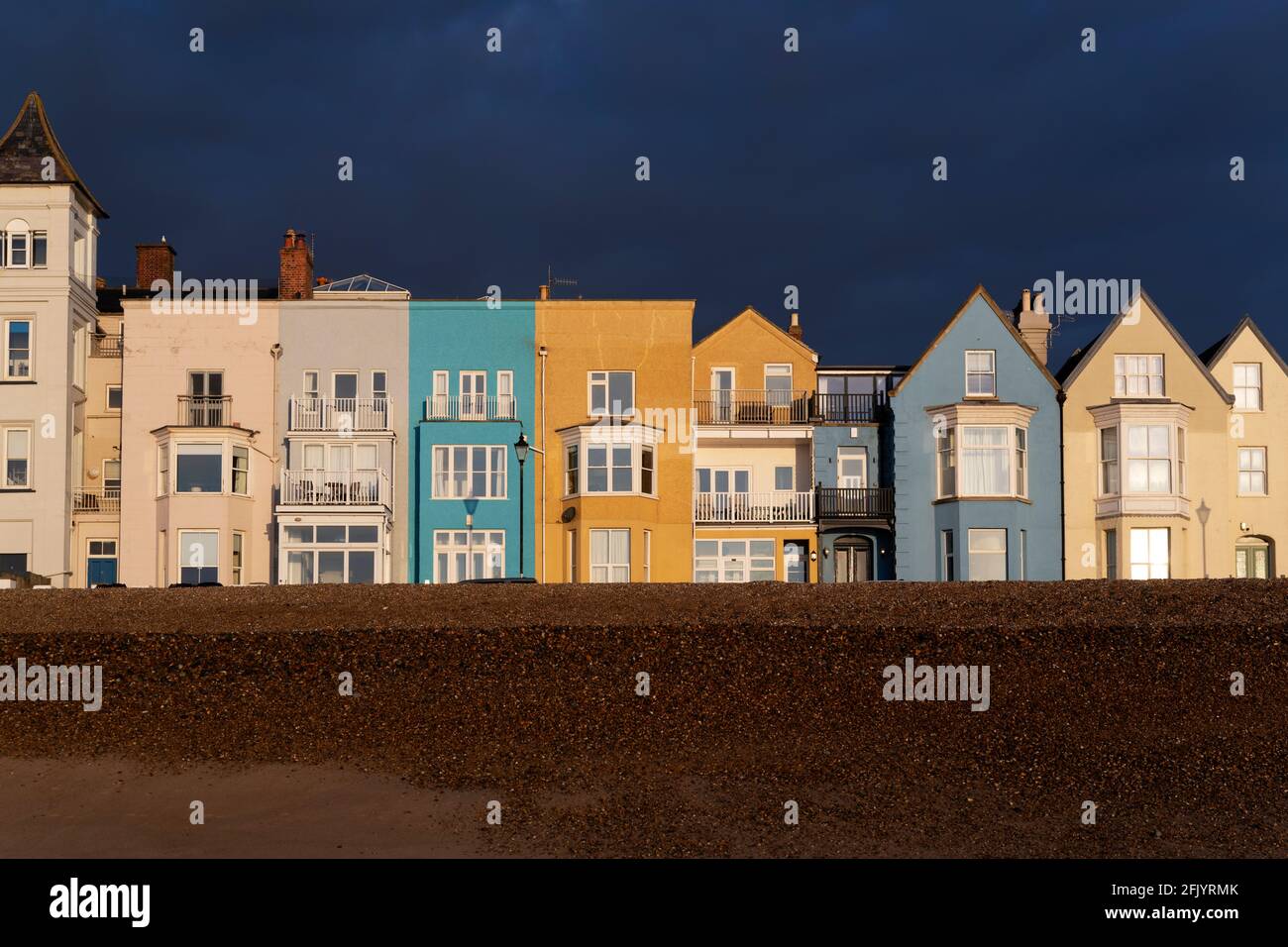 Seaside residential properties Aldeburgh Suffolk England Stock Photo