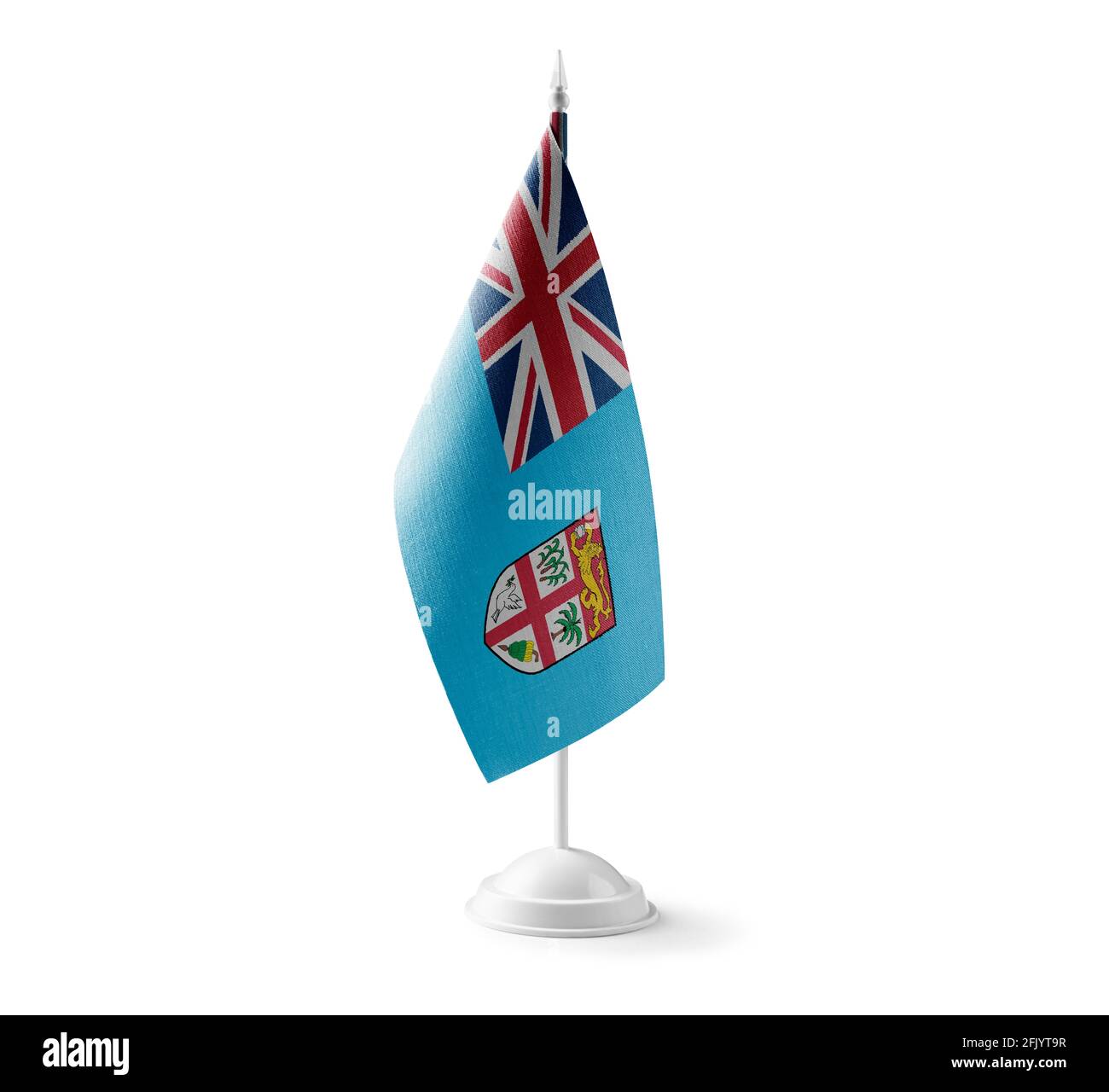 Small national flag of the Fiji on a white background Stock Photo
