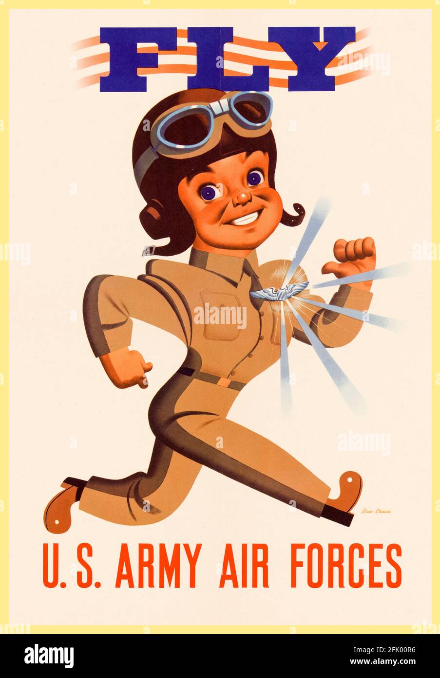 American, WW2 military recruitment poster, Fly: US Army Air Forces (USAAF), 1942-1945 Stock Photo