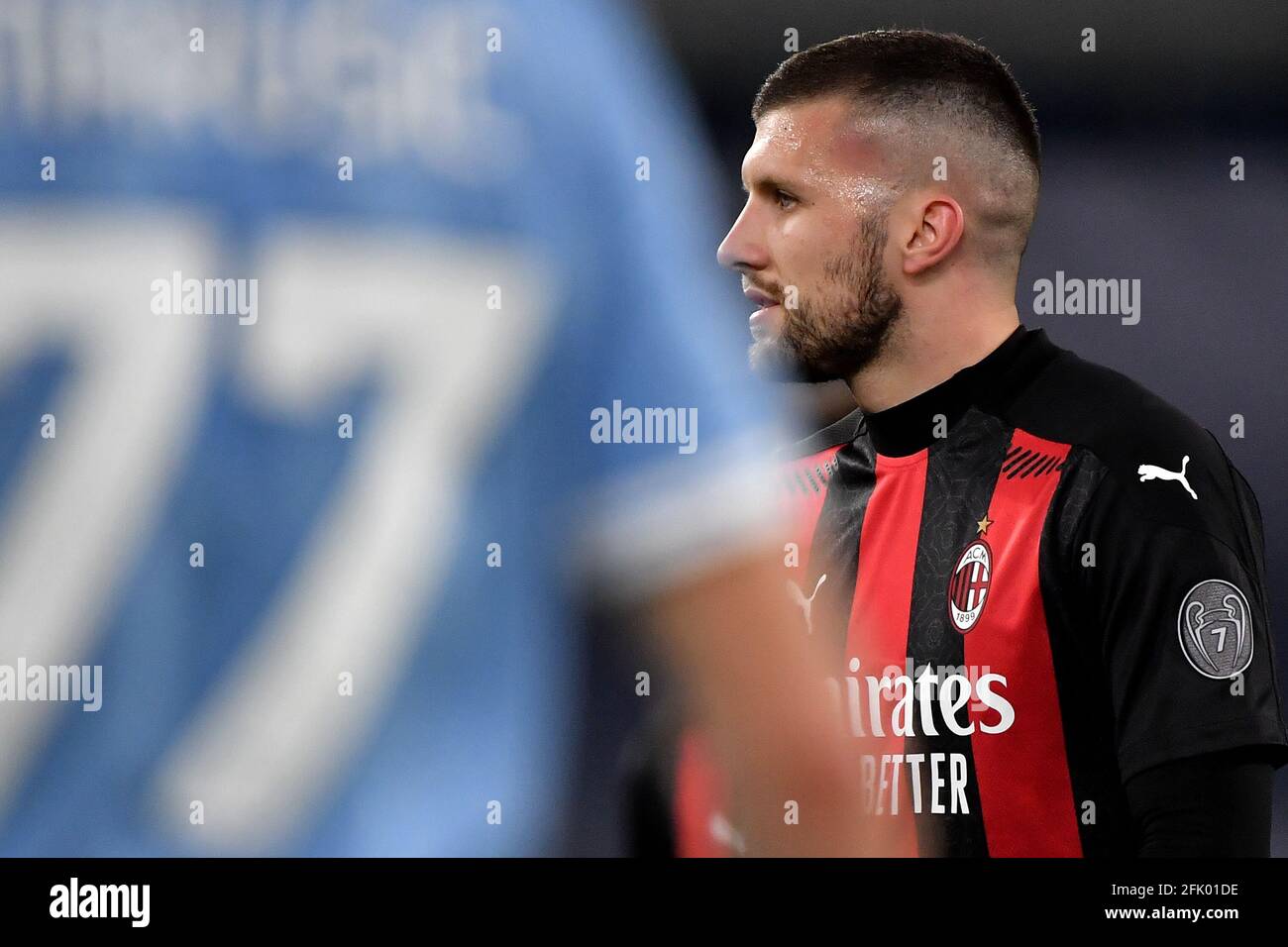 Rome, Italy. 26th Apr, 2021. Ante Rebic of AC Milan during the Serie A football match between SS Lazio and AC Milan at Olimpico Stadium in Roma (Italy), April 26h, 2021. Photo Antonietta Baldassarre/Insidefoto Credit: insidefoto srl/Alamy Live News Stock Photo