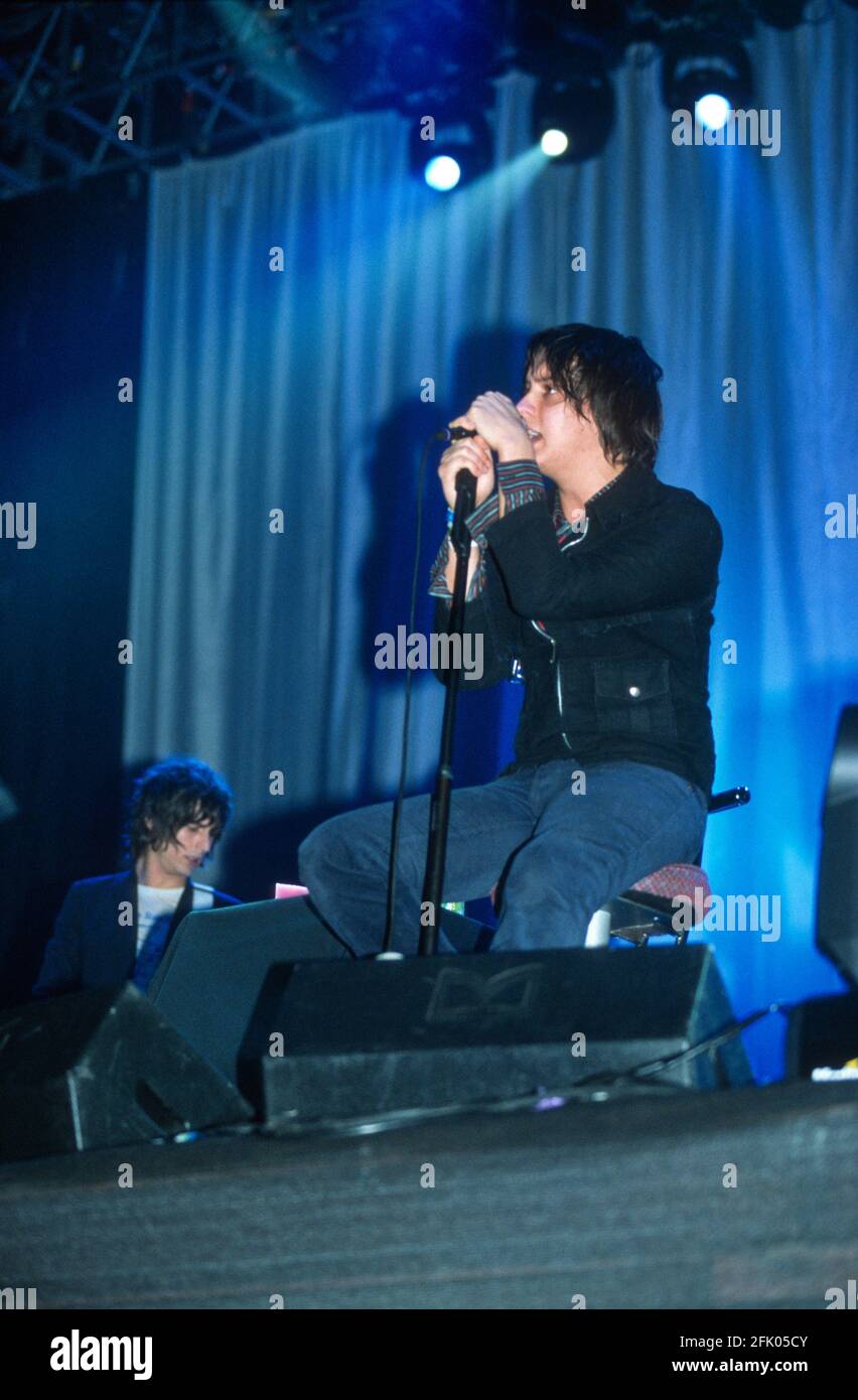 The Strokes at the Reading Festival 23rd August 2002. Reading, England, United Kingdom. Stock Photo