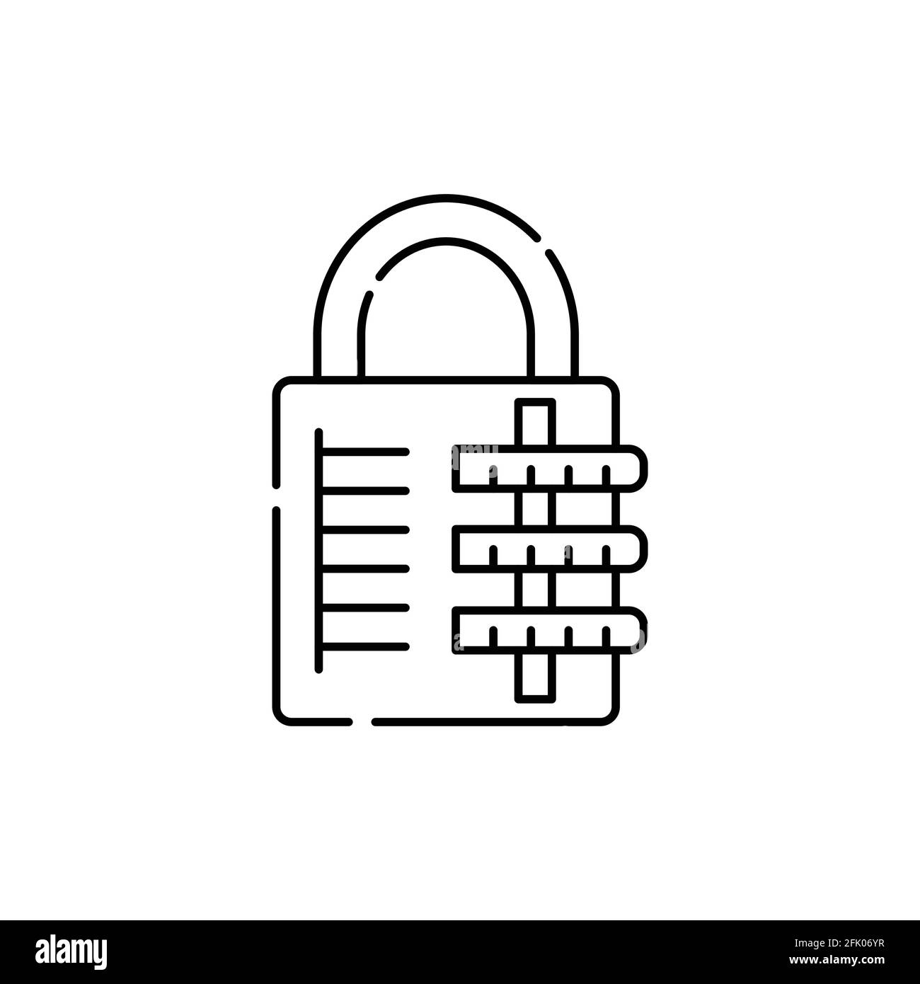 Combination lock olor line icon. Pictogram for web page, mobile app