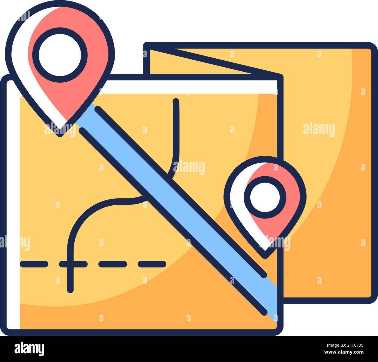 Nomadic tour RGB color icon Stock Vector