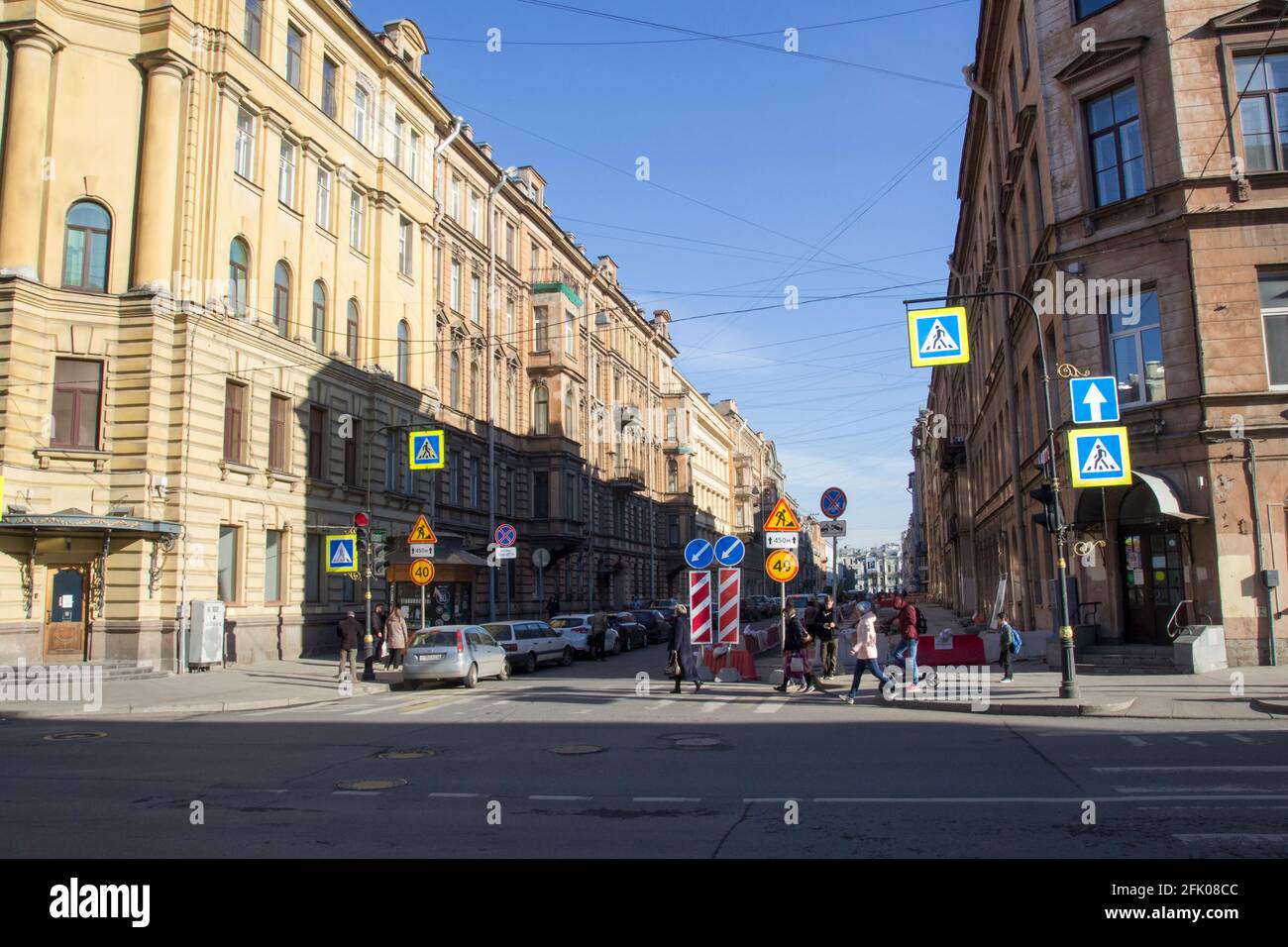 Beautiful view of the old houses and streets of the northern capital of