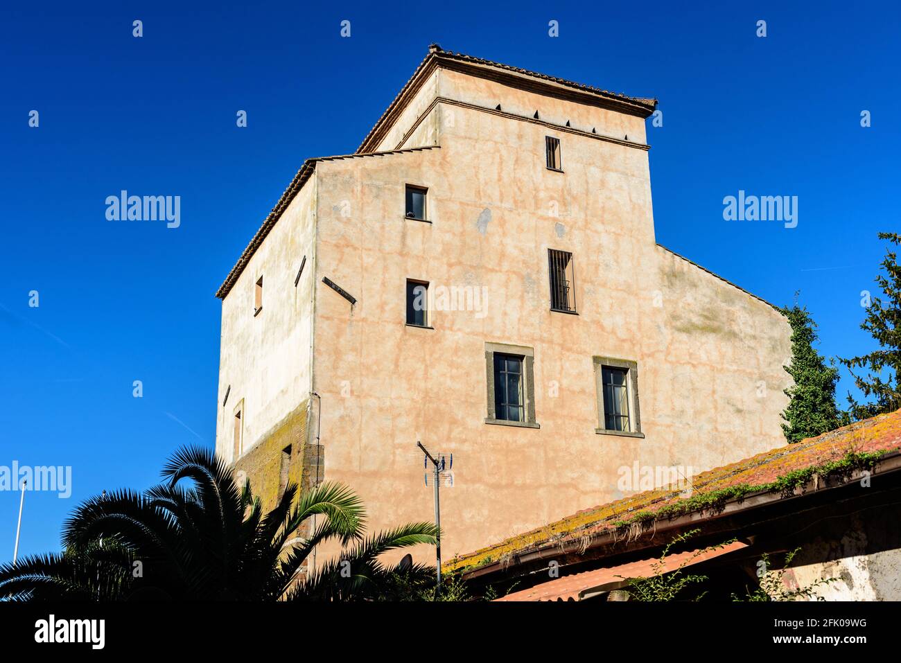 Torre di Perna tower, Nature Reserve di Malafede Decima; Rome; Lazio; Italy; Europe Stock Photo