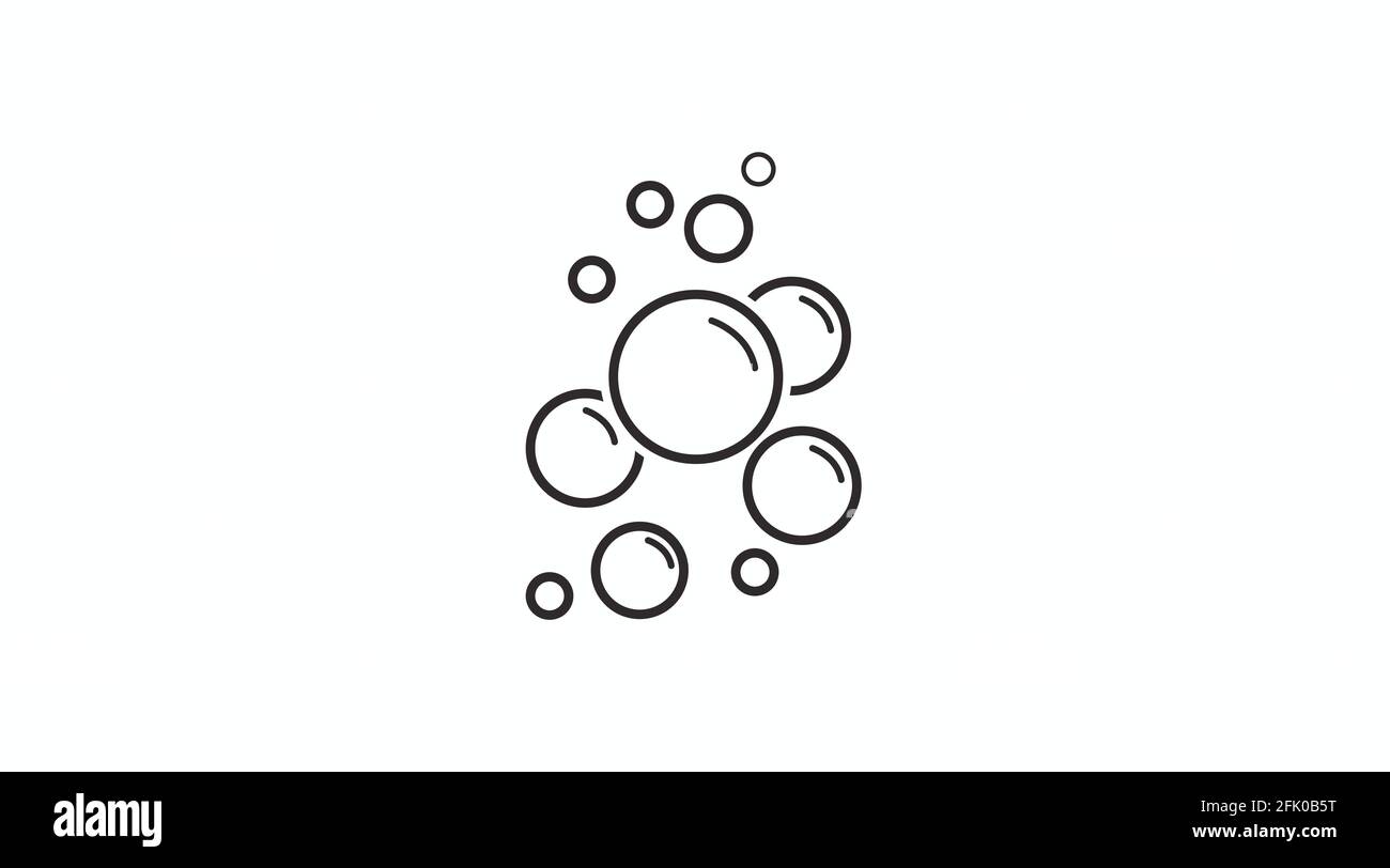 Bubbles Icon. Vector isolated black and white illustration of bubbles Stock Vector