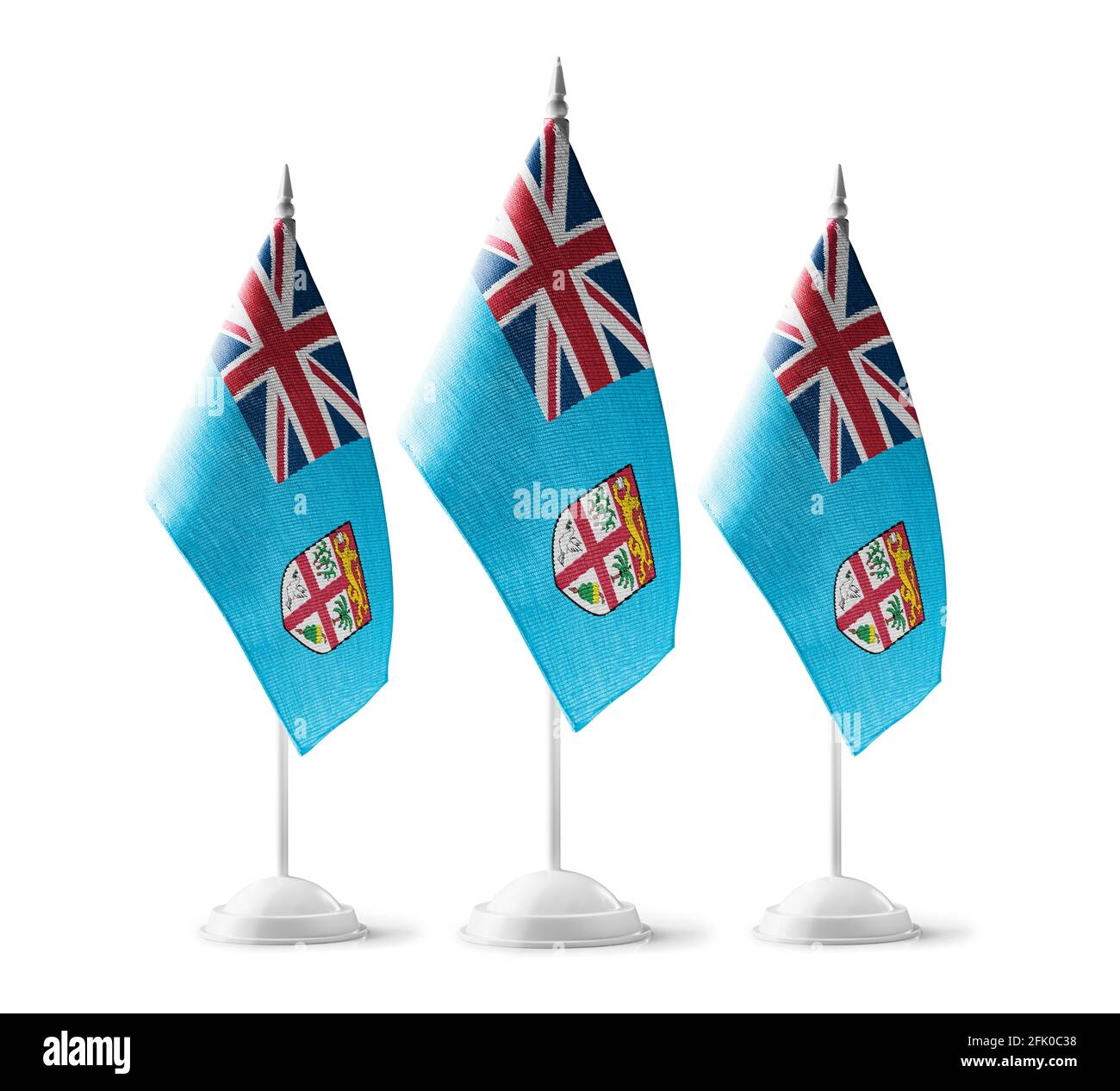 Small national flags of the Fiji on a white background Stock Photo