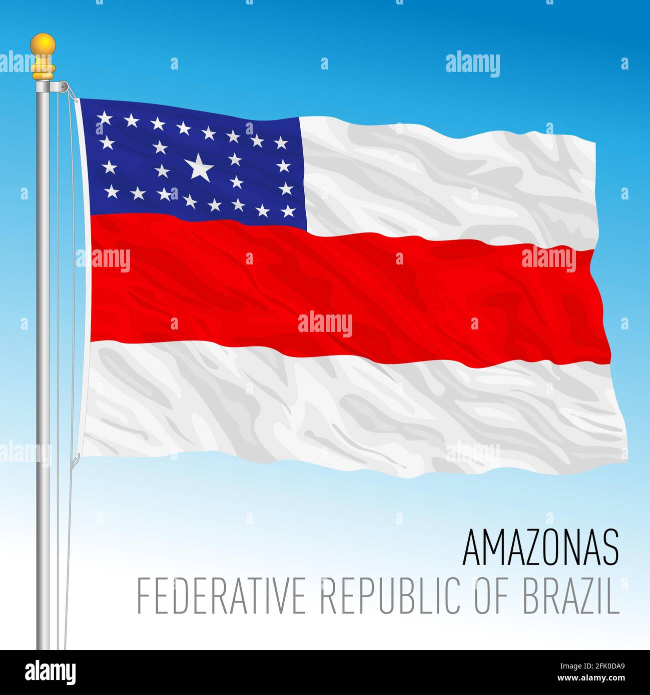 State of Amazonas, official regional flag, Brazil, vector illustration Stock Vector