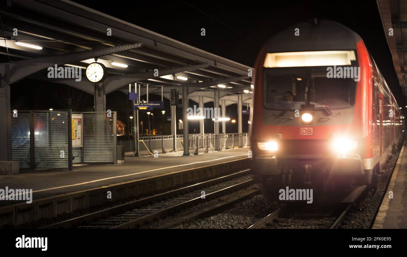 TitiseeNeustadt, Germany December 25, 2014 One train arriving at